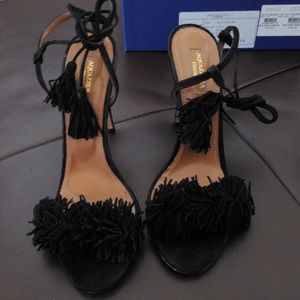 Aquazzura 'Wild Thing' suede 105mm sandals black